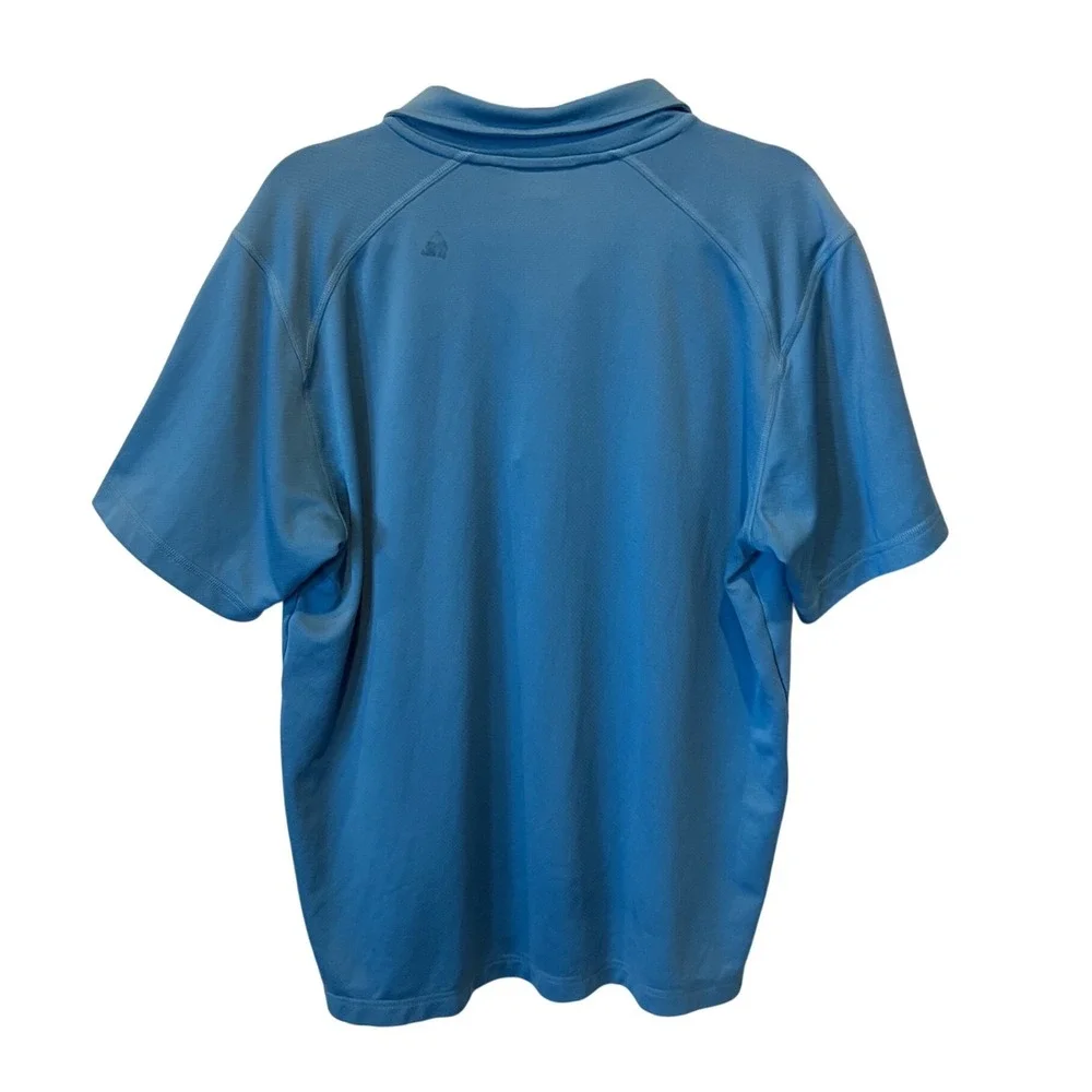 The‎ North Face Blue Short Sleeve Snap Neck Mesh Performance Polo Shirt M READ